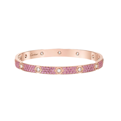 [Regal Gem]2026 PAVE GEMSTONE LOVE BRACELET 6.1MM 10 DIAMONDS