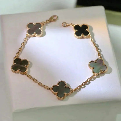 [Regal Gem] CLOVER 5 MOTIF GRAY MOP BRACELET COLLECTION