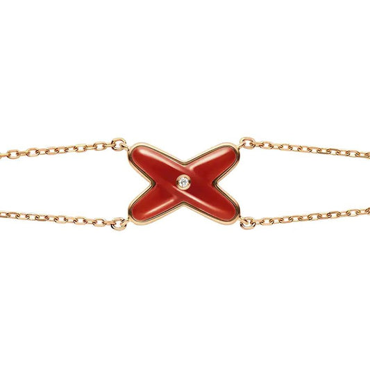 [Regal Gem]JEUX BRACELET CARNELIAN PINK GOLD 1 DIAMOND