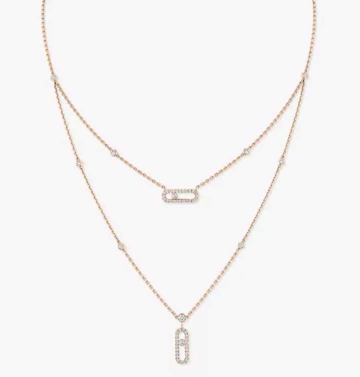 [Regal Gem]MS Double-Circle Full-Diamond Necklace
