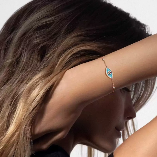 [Regal Gem]M LUCKY EYE TURQUOISE Regal Gem GOLD BRACELET