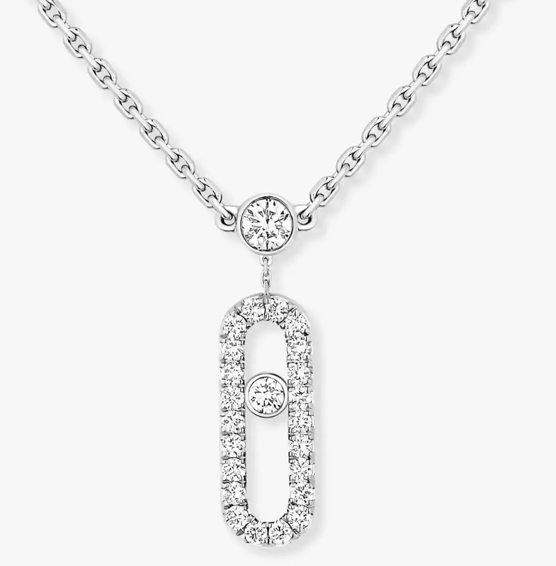 [Regal Gem]MS Double-Circle Full-Diamond Necklace