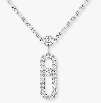 [Regal Gem]MS Double-Circle Full-Diamond Necklace
