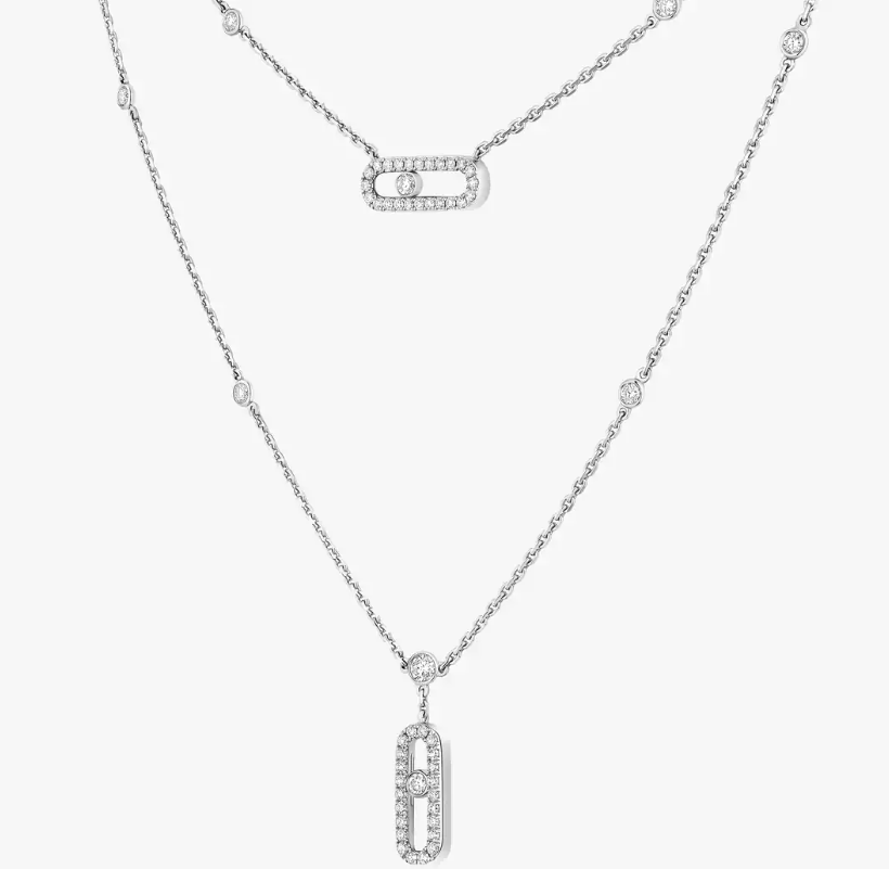 [Regal Gem]MS Double-Circle Full-Diamond Necklace