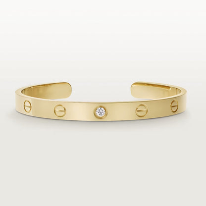 [Regal Gem]LOVE BRACELET 6.1MM 1 DIAMOND OPEN CUFF