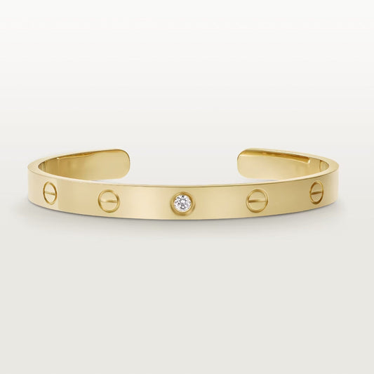[Regal Gem]LOVE BRACELET 6.1MM 1 DIAMOND OPEN CUFF