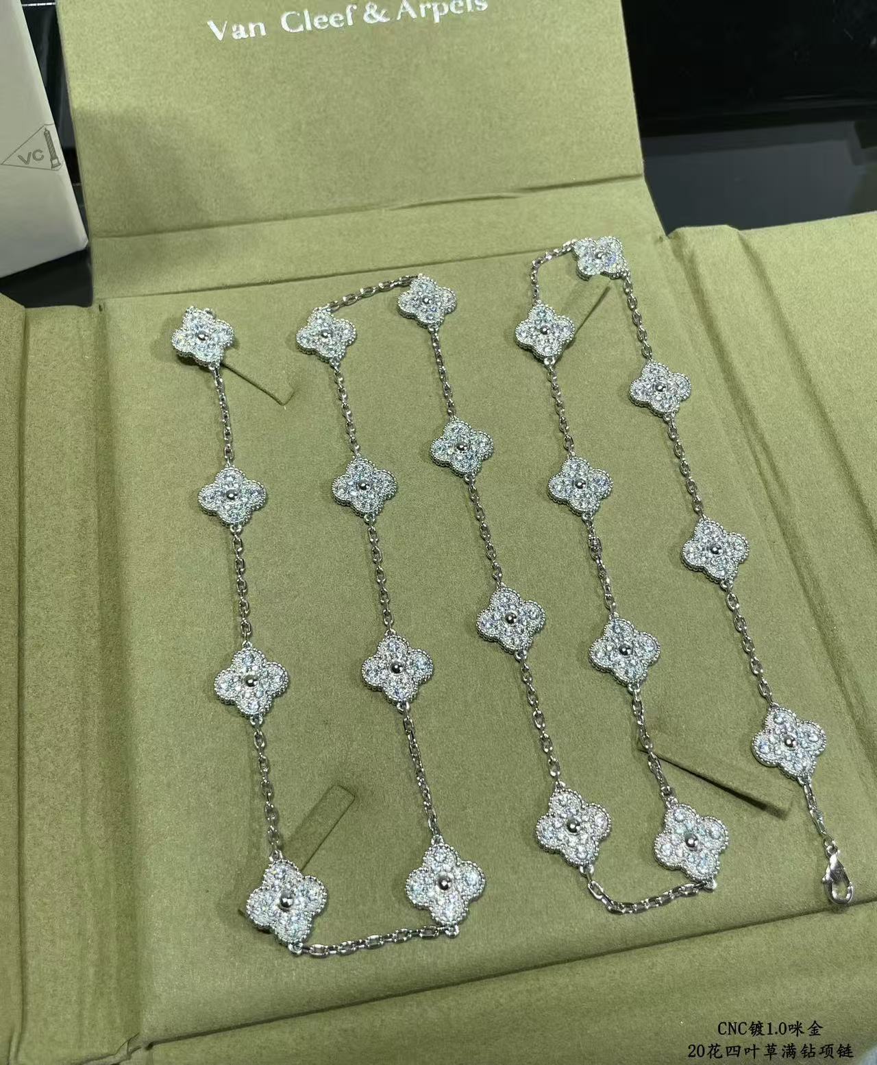 [Regal Gem]CLOVER 20 MOTIFS FULL-DIAMOND NECKLACE