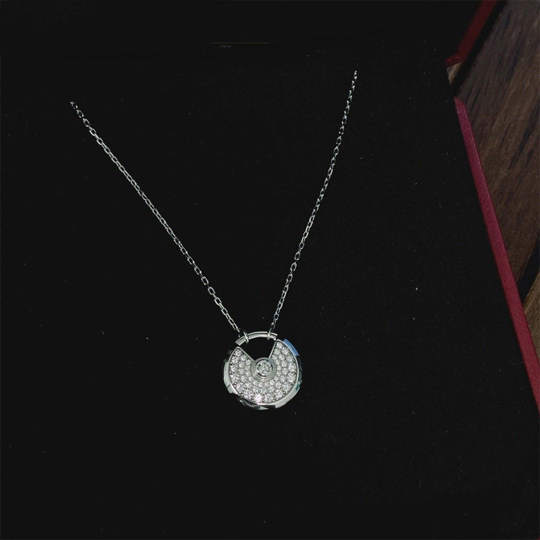[Regal Gem]AMULETTE SILVER FULL DIAMOND NECKLACE
