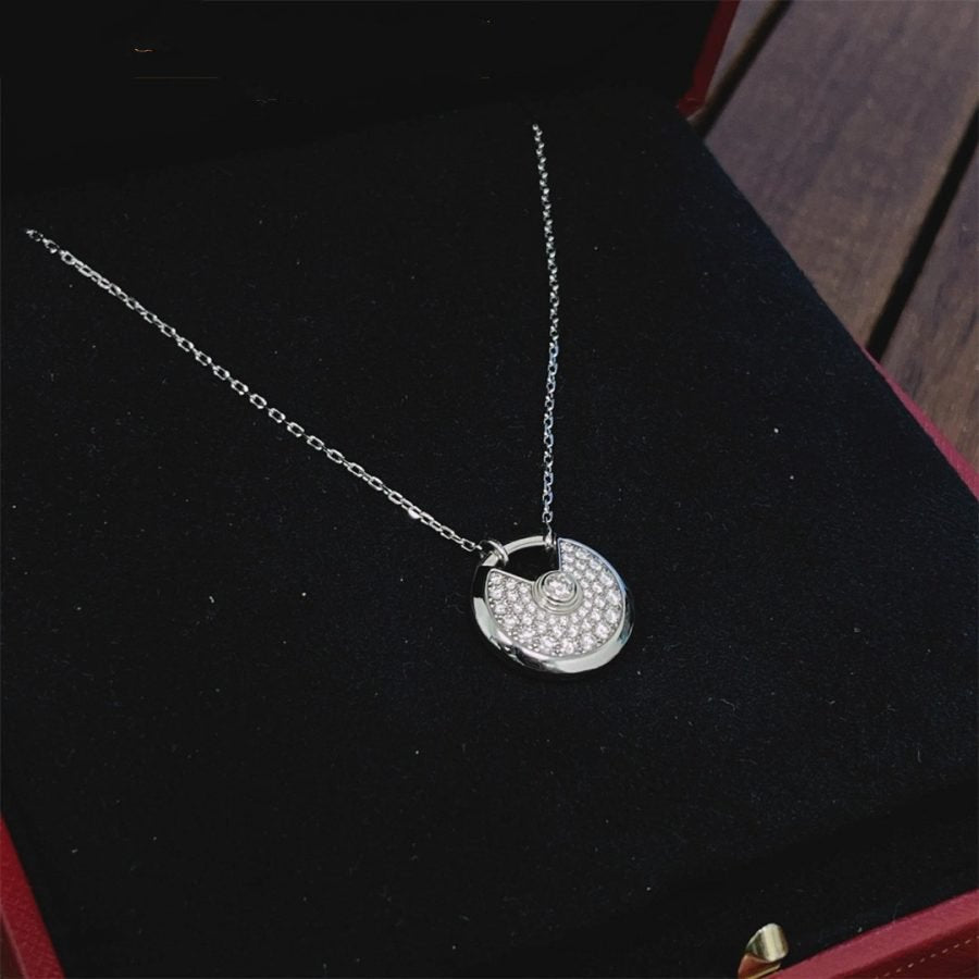 [Regal Gem]AMULETTE SILVER FULL DIAMOND NECKLACE