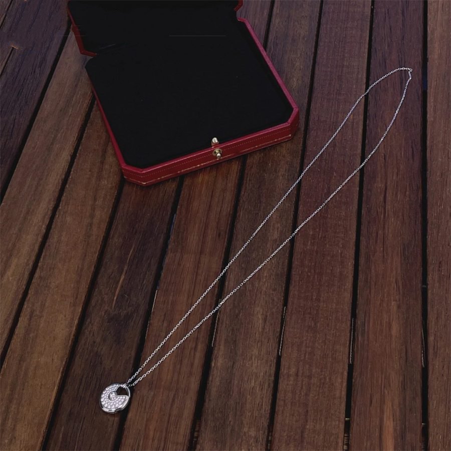 [Regal Gem]AMULETTE SILVER FULL DIAMOND NECKLACE