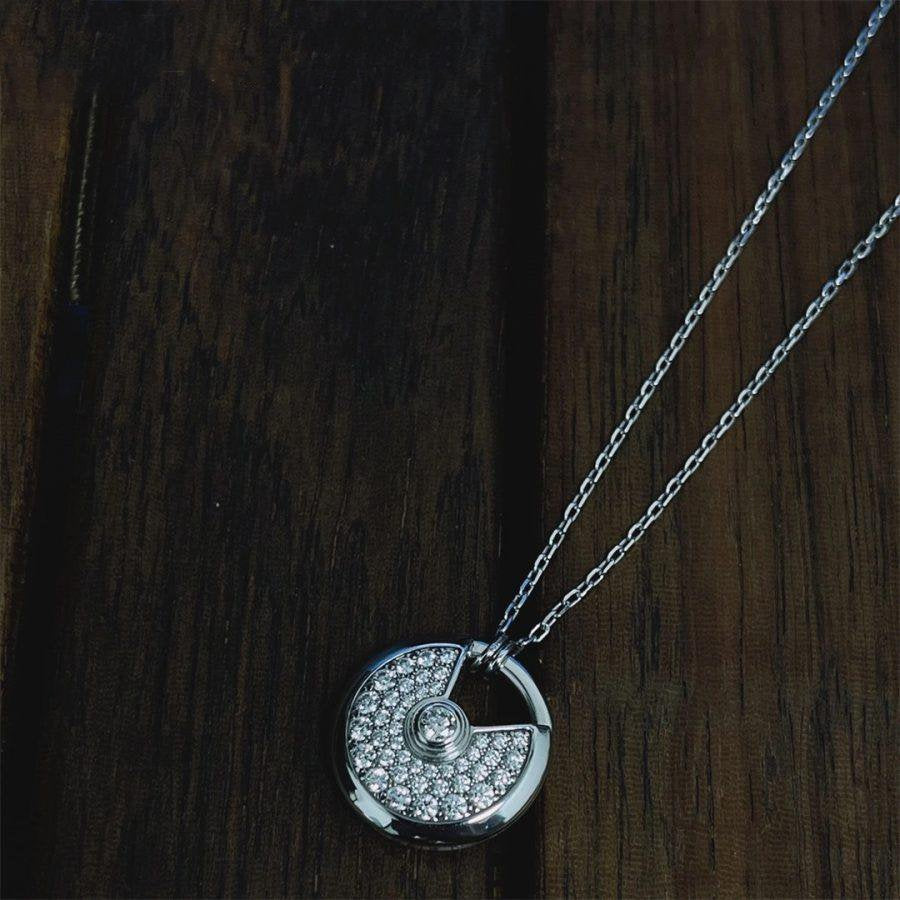 [Regal Gem]AMULETTE SILVER FULL DIAMOND NECKLACE