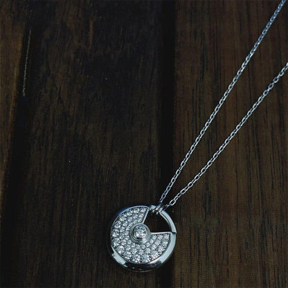 [Regal Gem]AMULETTE SILVER FULL DIAMOND NECKLACE