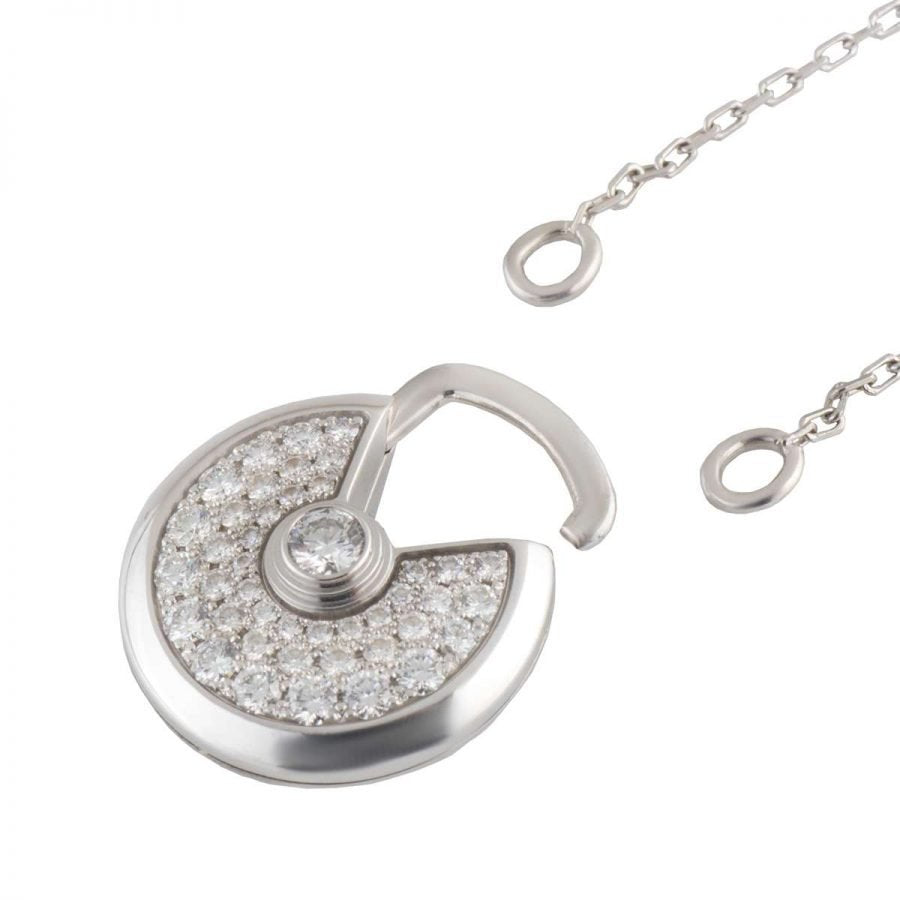 [Regal Gem]AMULETTE SILVER FULL DIAMOND NECKLACE