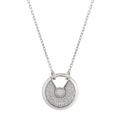 [Regal Gem]AMULETTE SILVER FULL DIAMOND NECKLACE