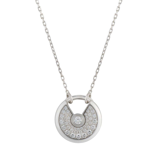 [Regal Gem]AMULETTE SILVER FULL DIAMOND NECKLACE