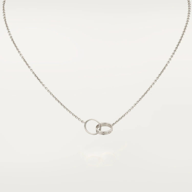 [Regal Gem]LOVE NECKLACE PINK GOLD AND SILVER