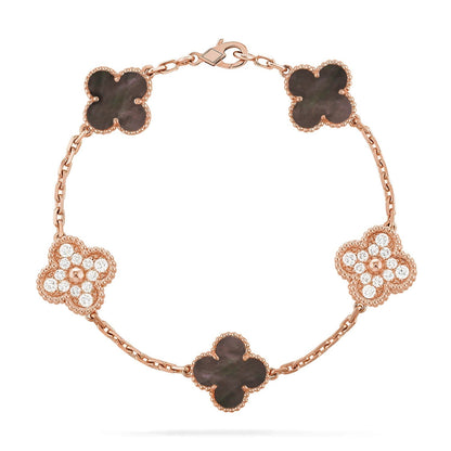 [Regal Gem] CLOVER 5 MOTIF GRAY MOP BRACELET COLLECTION