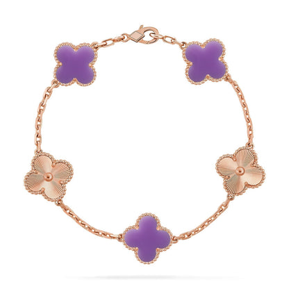 [Regal Gem]CLOVER 5 MOTIF LIGHT PURPLE BRACELET COLLECTION