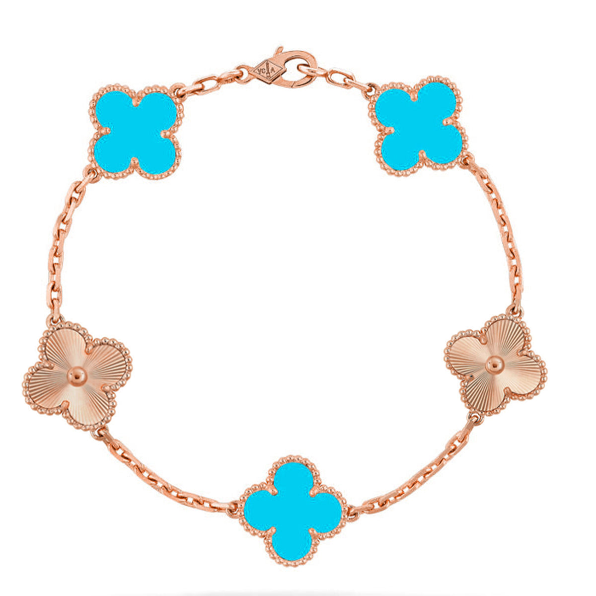 [Regal Gem] CLOVER 5 MOTIF TURQUOISE BRACELET COLLECTION