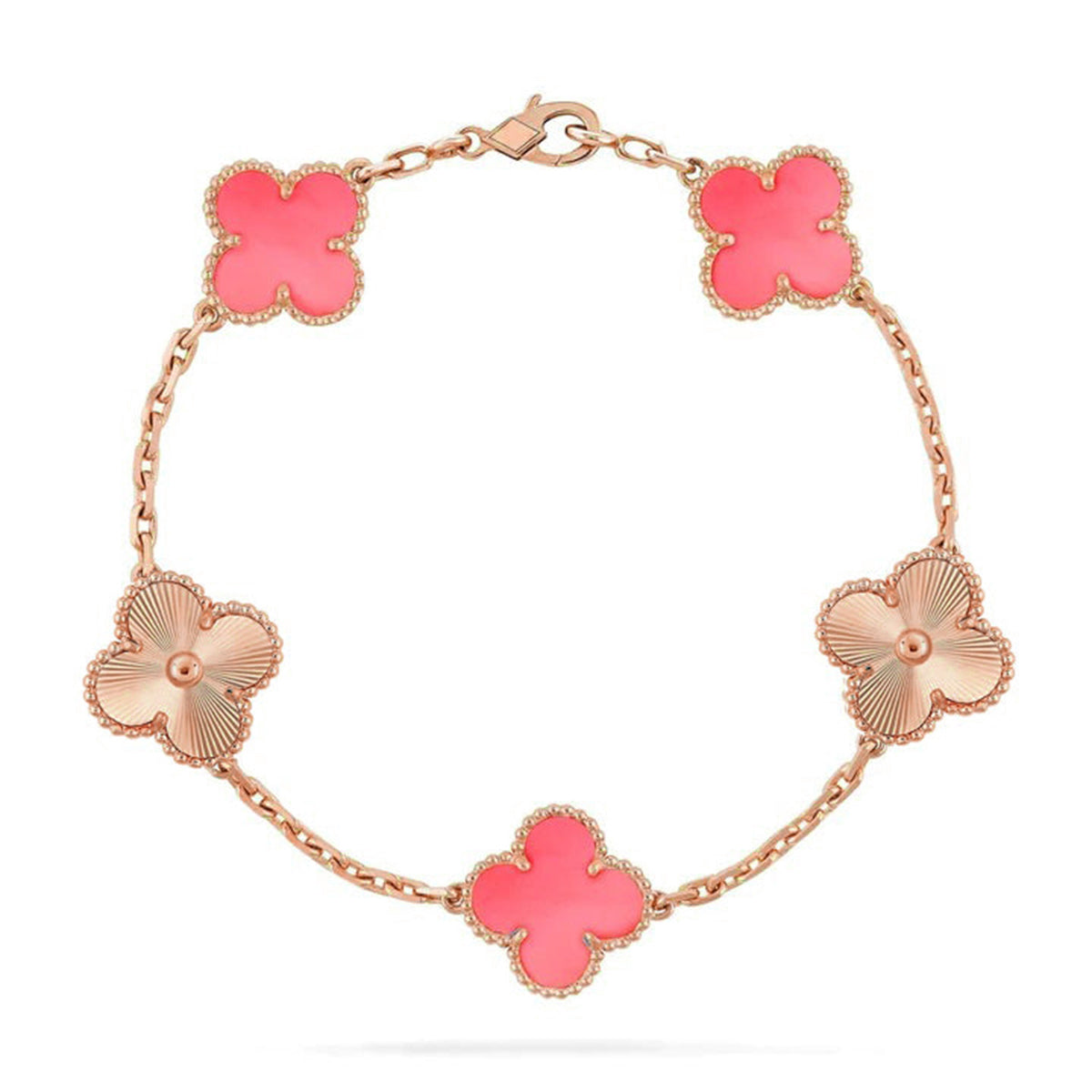 [Regal Gem] CLOVER 5 MOTIFS  PINK MOP BRACELET COLLECTION
