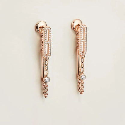 [Regal Gem]CHAINE CHAOS DIAMOND DROP EARRINGS