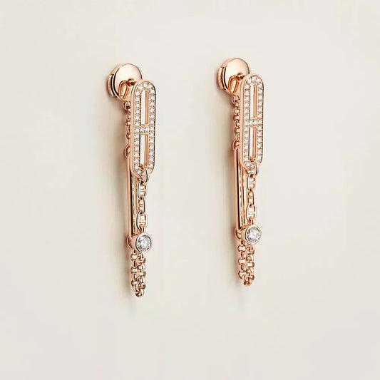 [Regal Gem]CHAINE CHAOS DIAMOND DROP EARRINGS