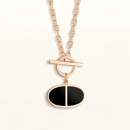 [Regal Gem]CHAINE VERSO BLACK CERAMIC NECKLACE