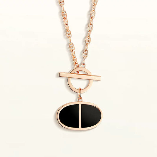 [Regal Gem]CHAINE VERSO BLACK CERAMIC NECKLACE