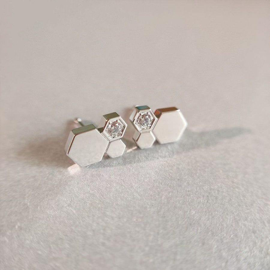 [Regal Gem]BEE LOVE SILVER DIAMOND EARRINGS