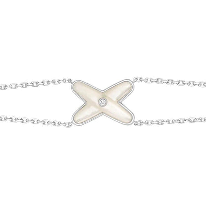 [Regal Gem]JEUX BRACELET WHITE MOP SILVER 1 DIAMOND