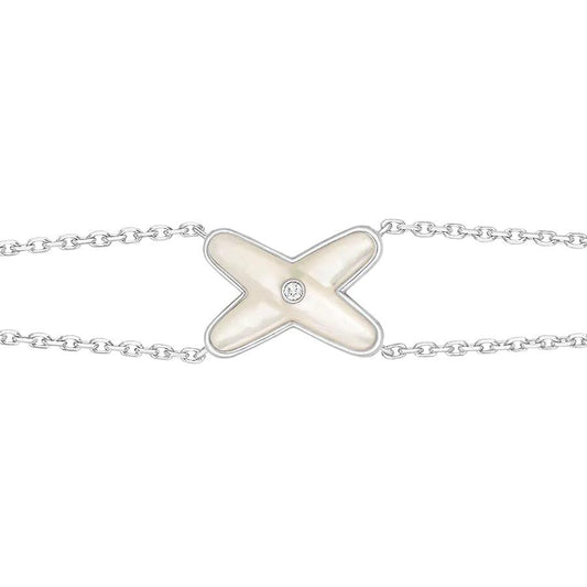 [Regal Gem]JEUX BRACELET WHITE MOP SILVER 1 DIAMOND