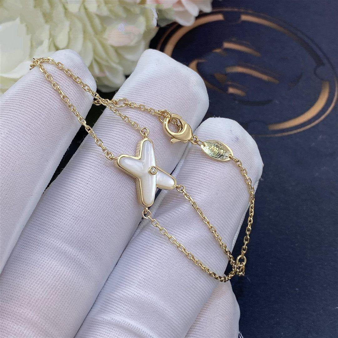 [Regal Gem]JEUX BRACELET WHITE MOP GOLD 1 DIAMOND
