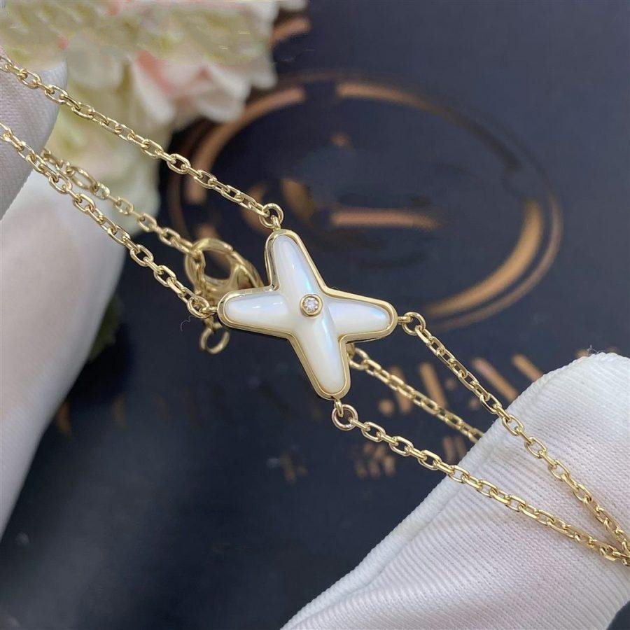 [Regal Gem]JEUX BRACELET WHITE MOP GOLD 1 DIAMOND
