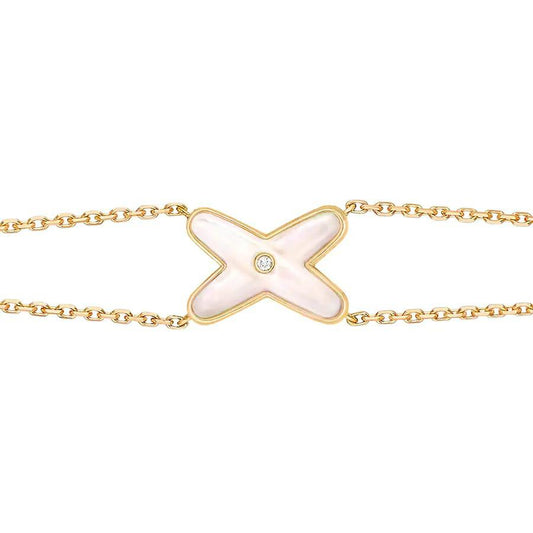 [Regal Gem]JEUX BRACELET WHITE MOP GOLD 1 DIAMOND