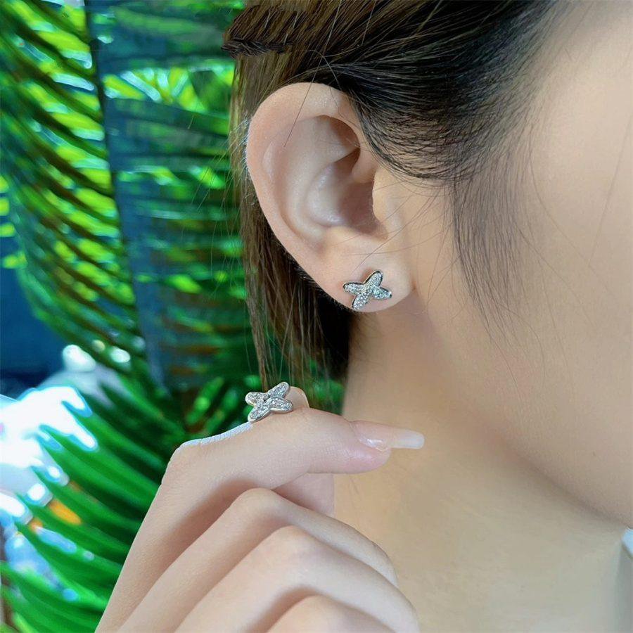 [Regal Gem]JEUX DE SILVER DIAMOND EARRINGS