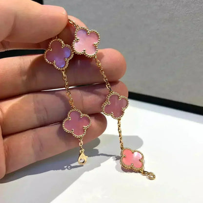 [Regal Gem] CLOVER 5 MOTIFS  PINK MOP BRACELET COLLECTION