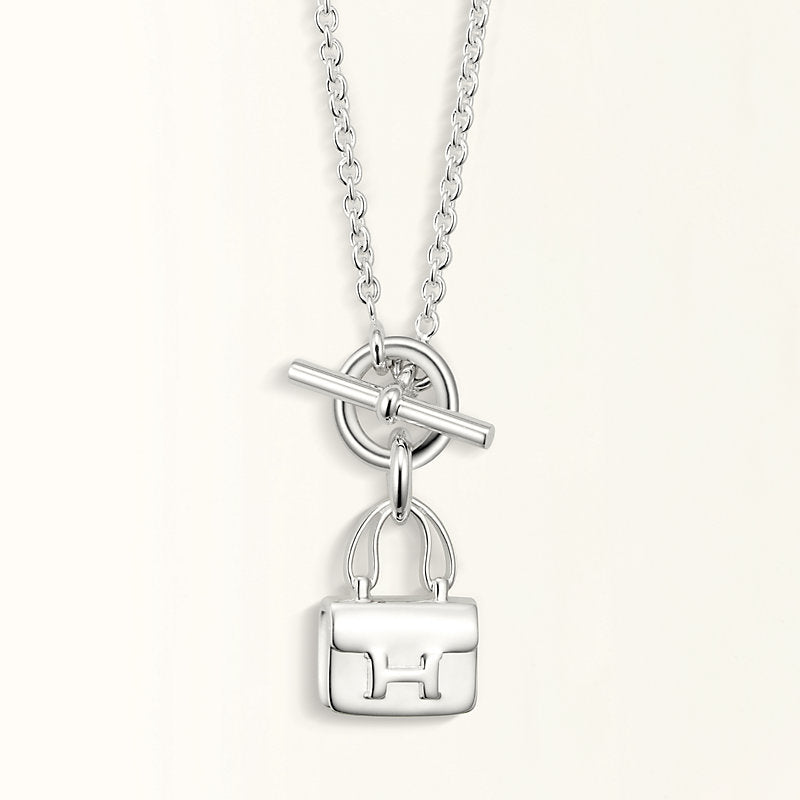 [Regal Gem]POP H PEDANT SILVER NECKLACE