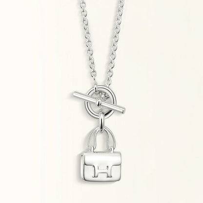[Regal Gem]POP H PEDANT SILVER NECKLACE