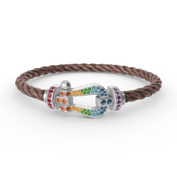 [Regal Gem]FORC LARGE HORSESHOE  COLORED DIAMOND BRACELET SILVER