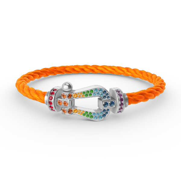 [Regal Gem]FORC LARGE HORSESHOE  COLORED DIAMOND BRACELET SILVER