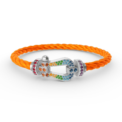 [Regal Gem]FORC LARGE HORSESHOE  COLORED DIAMOND BRACELET SILVER