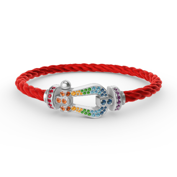 [Regal Gem]FORC LARGE HORSESHOE  COLORED DIAMOND BRACELET SILVER