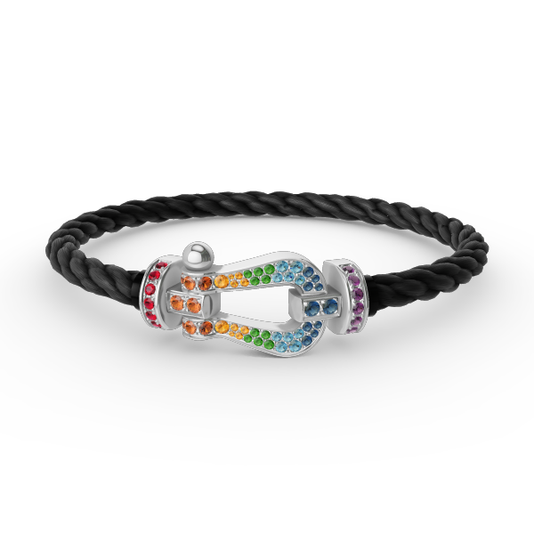 [Regal Gem]FORC LARGE HORSESHOE  COLORED DIAMOND BRACELET SILVER