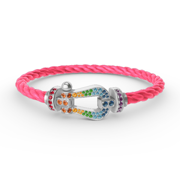 [Regal Gem]FORC LARGE HORSESHOE  COLORED DIAMOND BRACELET SILVER