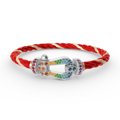 [Regal Gem]FORC LARGE HORSESHOE  COLORED DIAMOND BRACELET SILVER