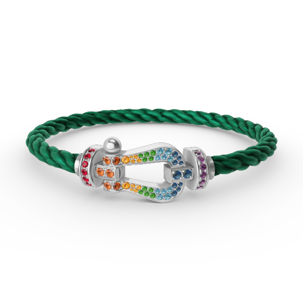 [Regal Gem]FORC LARGE HORSESHOE  COLORED DIAMOND BRACELET SILVER