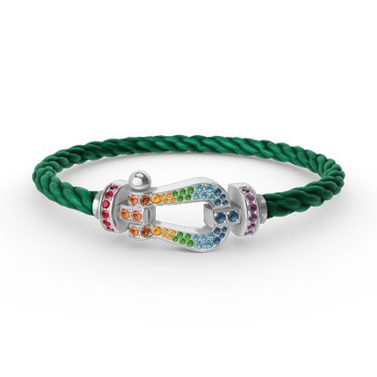 [Regal Gem]FORC LARGE HORSESHOE  COLORED DIAMOND BRACELET SILVER