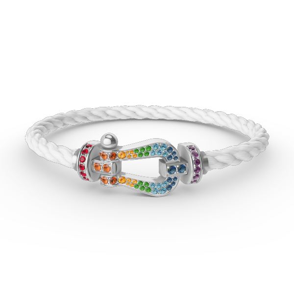 [Regal Gem]FORC LARGE HORSESHOE  COLORED DIAMOND BRACELET SILVER