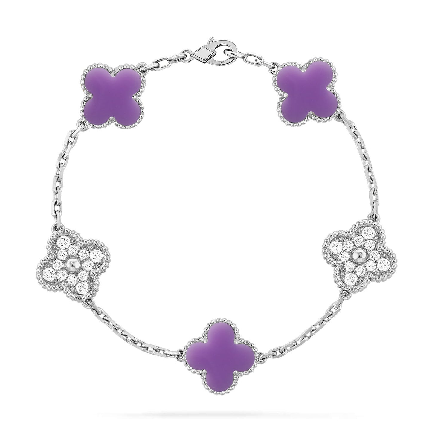 [Regal Gem]CLOVER 5 MOTIF LIGHT PURPLE BRACELET COLLECTION