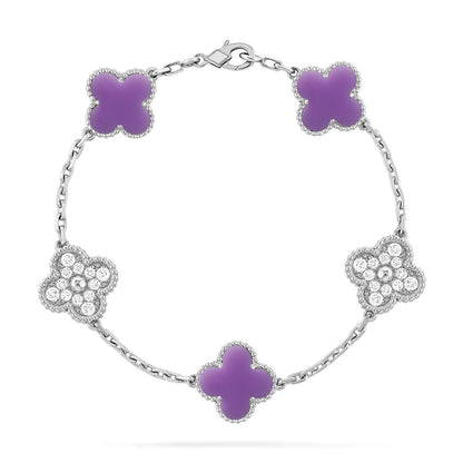 [Regal Gem]CLOVER 5 MOTIF LIGHT PURPLE BRACELET COLLECTION